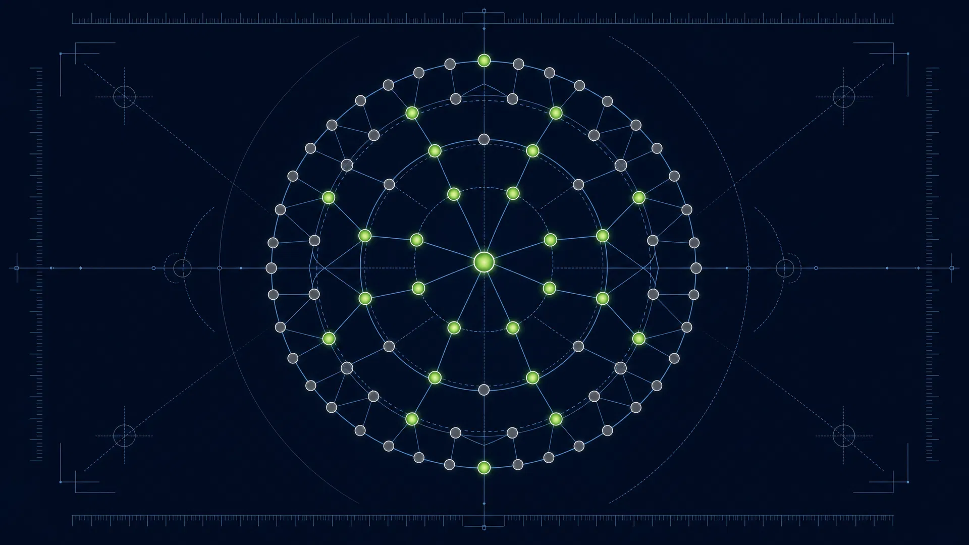 Peer group matching visualization showing concentric rings of scope, scale, complexity, and geography