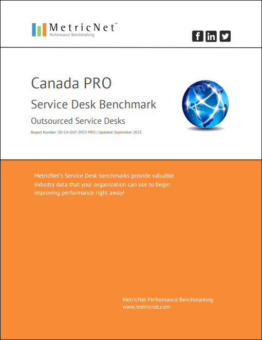Service Desk Benchmark PRO – Canada – Outsourced