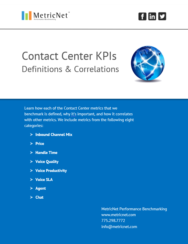 Introduction to Outsourced Contact Center Metrics | 41 Definitions, Formulas & Key Correlations