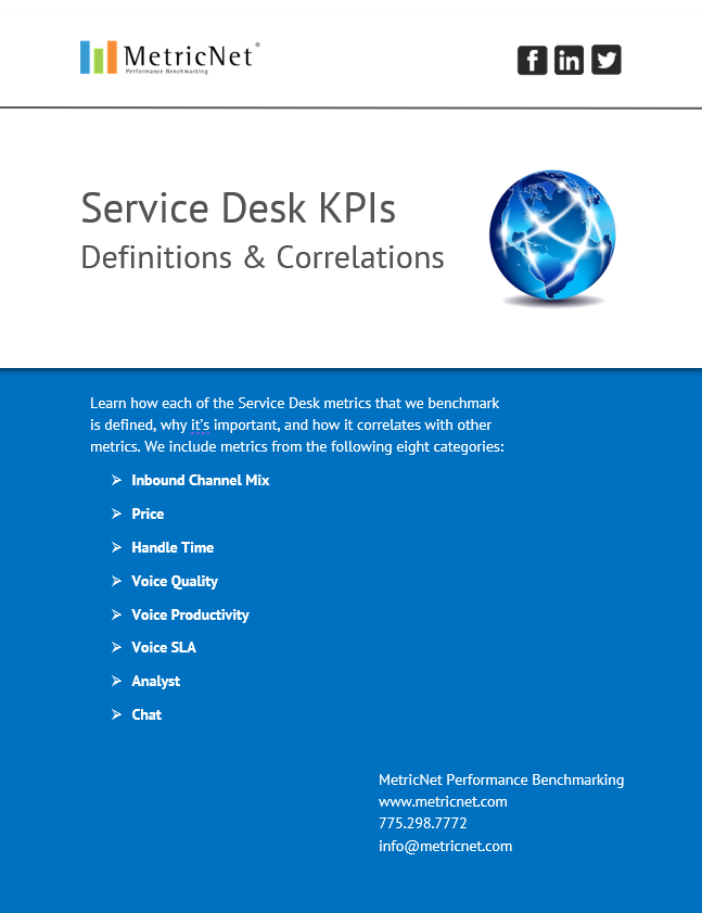 Introduction to Outsourced IT Service Desk Metrics | 43 Definitions, Formulas & Key Correlations