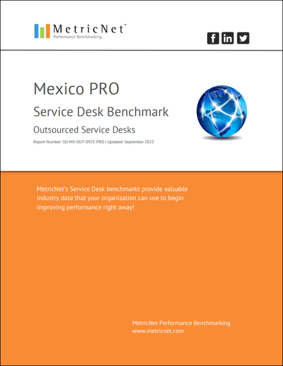 Service Desk Benchmark PRO – Mexico – Outsourced