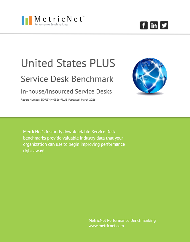 Service Desk Benchmark PLUS - United States - Insourced
